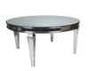TABLE AVIGNON ROUND SILVER  MIRROR GLASS TOP HA434