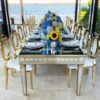 TABLE ANNECY RECTANGULAR GOLD MIRROR TOP HA437