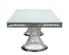 TABLE VERSAILLES RECTANGULAR SILVER TABLE WITH MIRROR GLASS TOP HA406