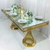 TABLE VERSAILLES RECTANGULAR GOLD WITH MIRROR GLASS TOP HA405