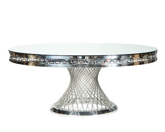TABLE VERSAILLES ROUND SILVER TABLE MIRROR TOP HA404
