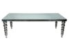 TABLE AVIGNON RECTANGULAR SILVER TABLE STAINLESS STEEL MIRROR GLASS HA455