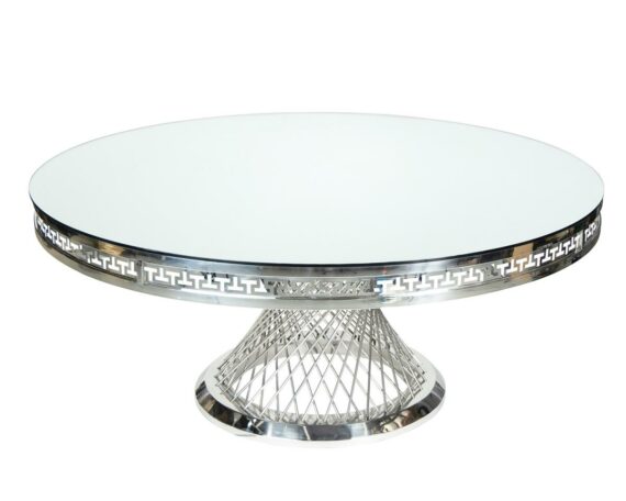 TABLE VERSAILLES ROUND SILVER TABLE MIRROR TOP HA404