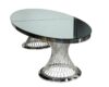 TABLE VERSAILLES OVAL SILVER MIRROR GLASS TOP HA458