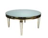 TABLE AVIGNON ROUND GOLD TABLE MIRROR GLASS TOP HA433